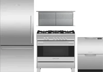 4 Piece Package Includes Refrigerator, Range, Hood And Dishwasher